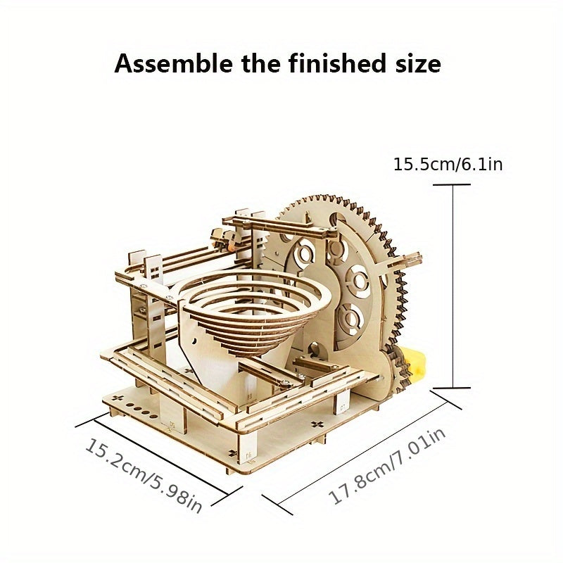 DIY Ahşap Elektrik Track Roller Topları Bina Seti - Kıbrıs