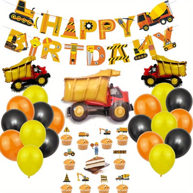 Fire Truck & Engineering Vehicle Theme Birthday Decor - Cyprus