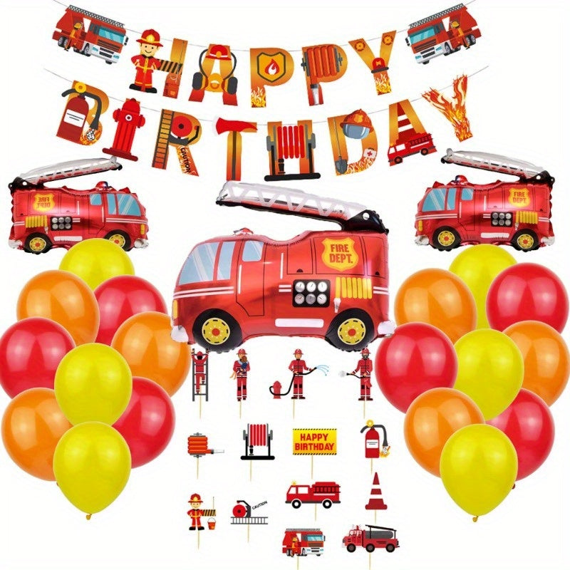 Fire Truck & Engineering Vehicle Theme Birthday Decor - Cyprus