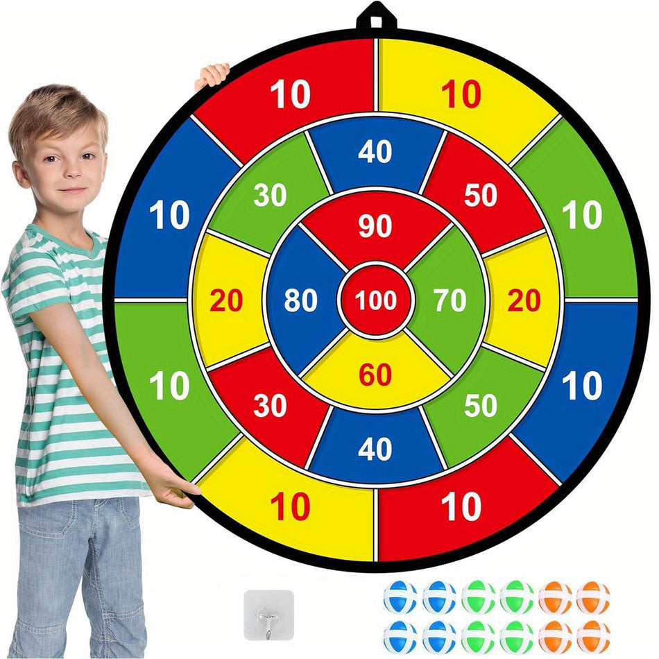 Large Double-Sided Dart Board Set with Sticky Balls and Darts - Cyprus