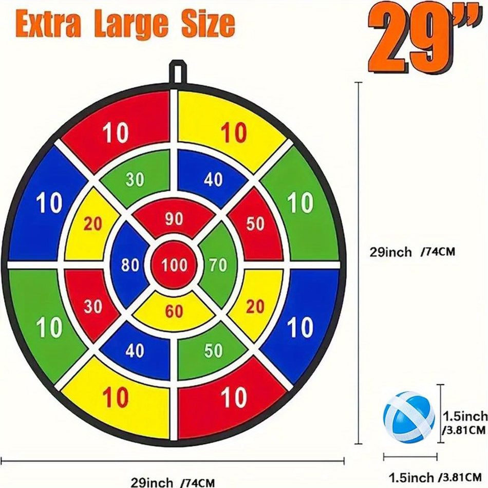 Large Double-Sided Dart Board Set with Sticky Balls and Darts - Cyprus