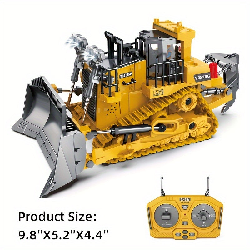 9 -Kanal 2,4 GHz Fernbedienung Bulldozer mit Legierungskappe - Perfektes Geschenk für Kinder