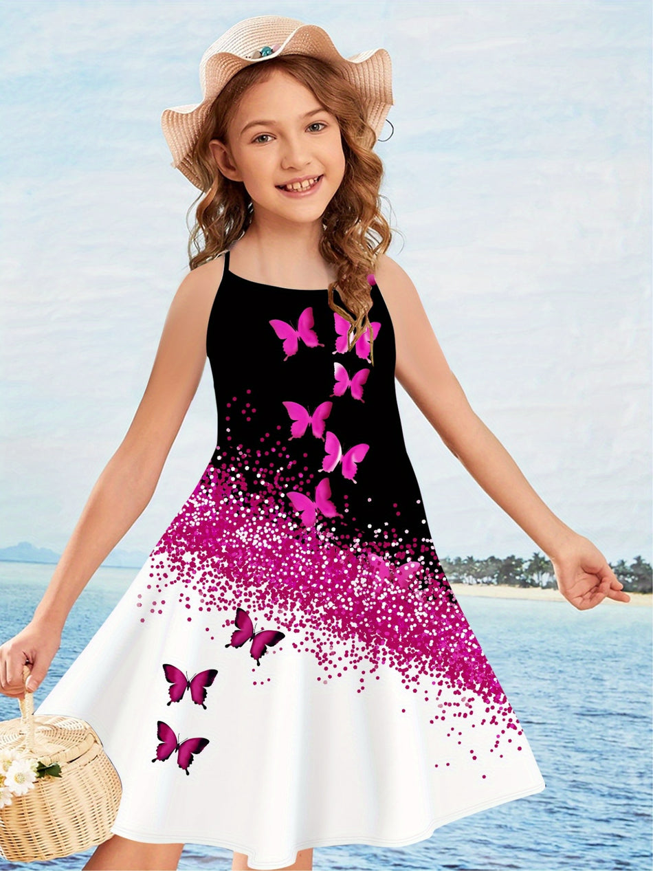 Girls Butterfly Print Press Cami - Кипр