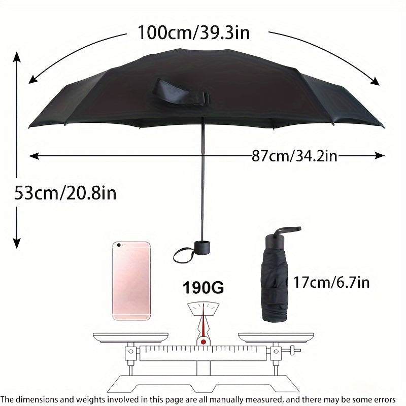 Foldable Black Vinyl UV Protection Umbrella - Cyprus