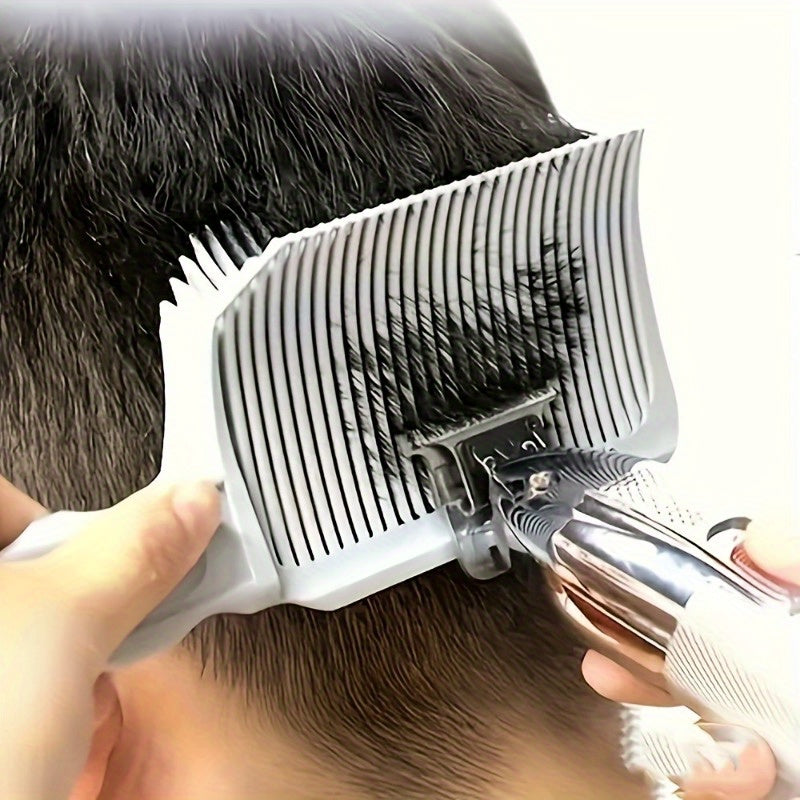 Men's Curved Haircutting Scissor Comb - Heat-Resistant Clipper Comb for Blending & Flat Tops - Cyprus