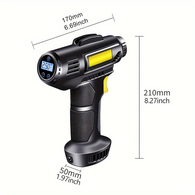 120W Taşınabilir Araba Hava Kompresörü: LED ışığı ile kablosuz/kablolu şişirme - Kıbrıs