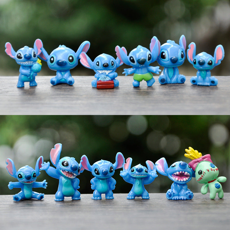 🔵 12pcs Charming Stitch Anime Mini Action Figures - Enchanting Party Decor and Christmas Gifts - Cyprus