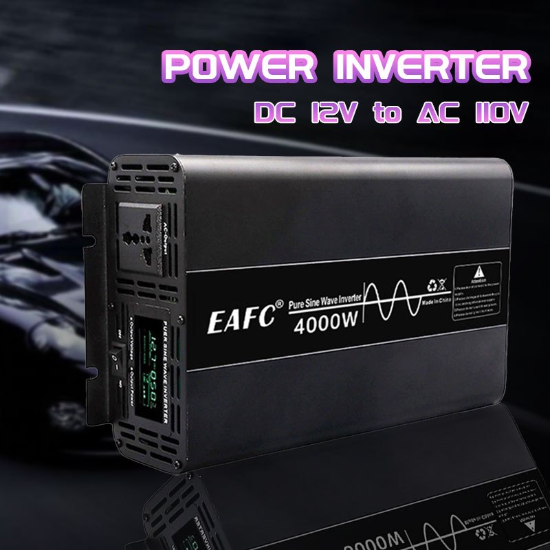 2000W LCD ekranlı saf sinüs dalgası inverter dönüştürücü - US fiş - Kıbrıs