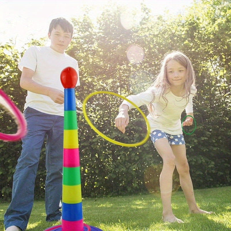 Colourful Plastic Ring Toss Game Set - Outdoor Puzzle Hoop Competition - Cyprus