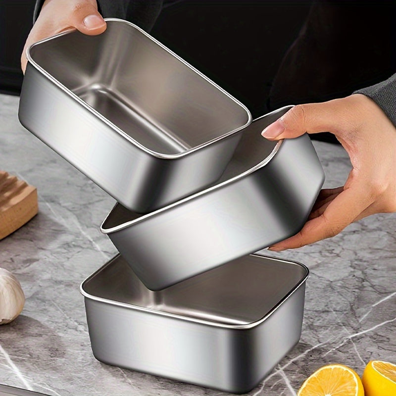 Durable 3/6pcs Leak Proof Stainless Steel Food Storage Containers with Lids