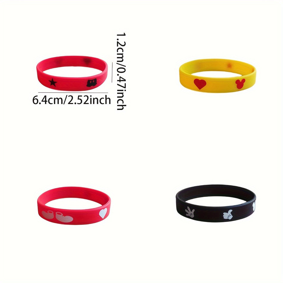 🔵 Disney Mickey Mouse Silicone Bracelets - Pack of 12 - Cyprus