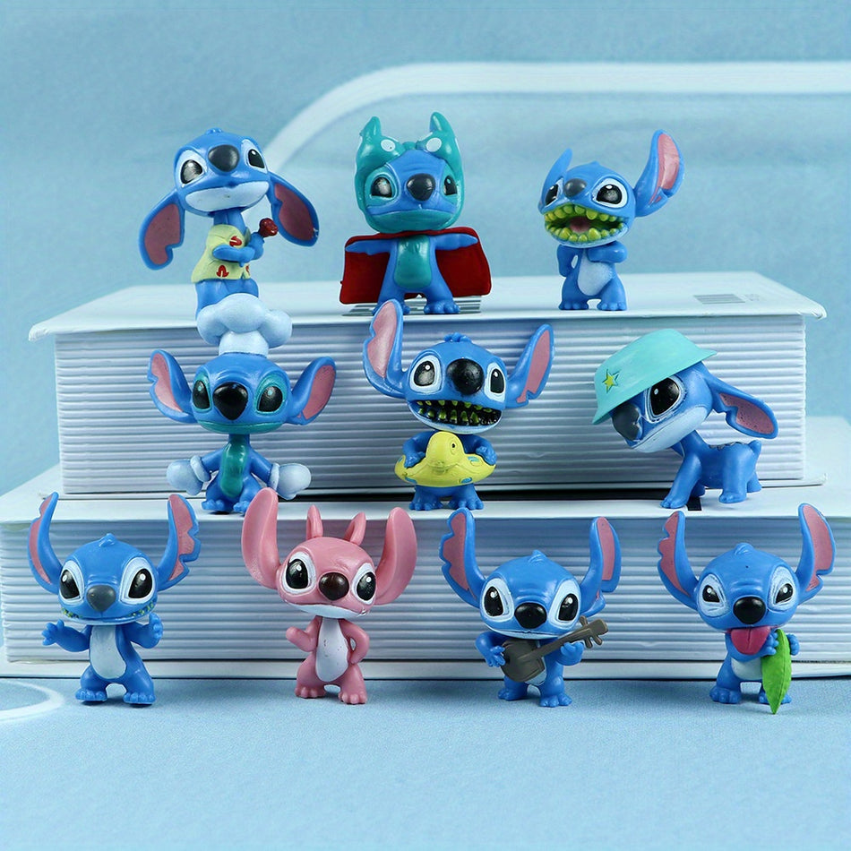 🔵 "Disney Stitch Cartoon Doll Figures Car Ornaments (10pcs/set) - Κύπρος"