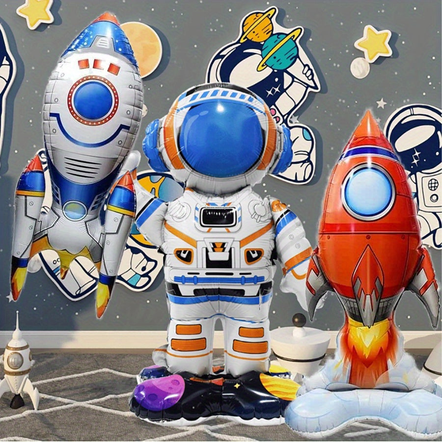 Cartoon Rocket Astronaut Balloon Set - Cyprus