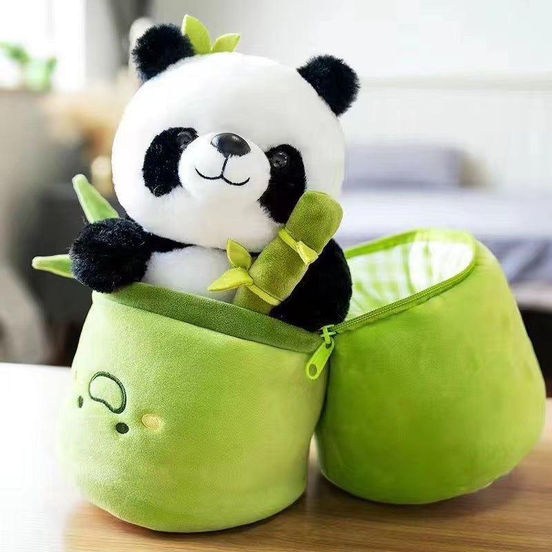 Bamboo Tubes Plush Panda Bear Pillow - Perfect Gift for All Ages