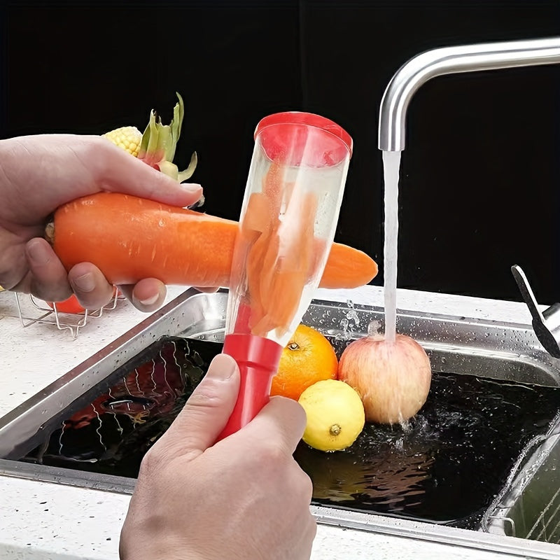 Versatile Stainless Steel Peeler with Built-In Storage for Vegetables & Fruits