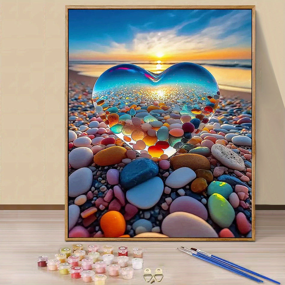 "Diy Beach Love Paint By Numbers Kit - Perfect Gift for Adults - Cyprus"