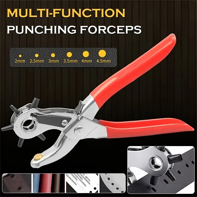 Multi-Functional Punch Pliers Round Hole Oval Hole DIY Tool Watchband Strap Household Leathercraft Leather Belt Hole Punch Plier - Cyprus