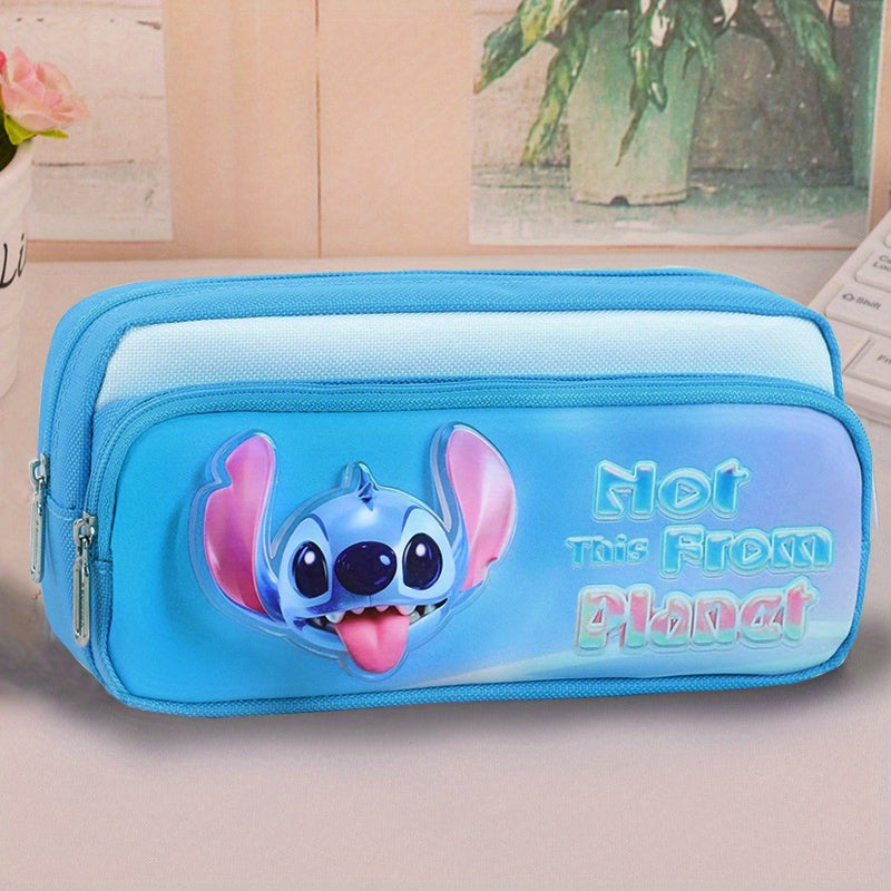 Stitch Cartoon PU Leather Pencil Case - Ιδανικό για σχολικές προμήθειες και μακιγιάζ - Κύπρος