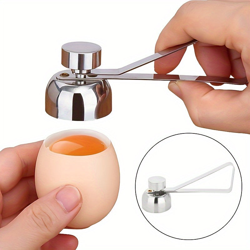 Effortless Stainless Steel Egg Opener for Soft/Hard Boiled & Raw Eggs