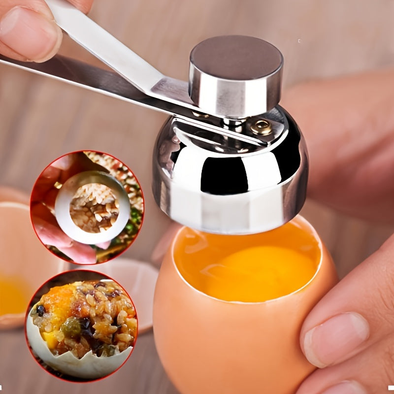 Effortless Stainless Steel Egg Opener for Soft/Hard Boiled & Raw Eggs