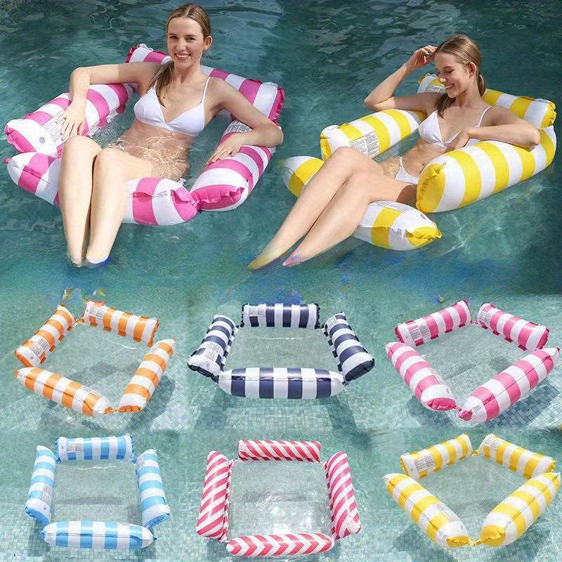 Foldable Striped Pattern Floating Lounger Set - Cyprus