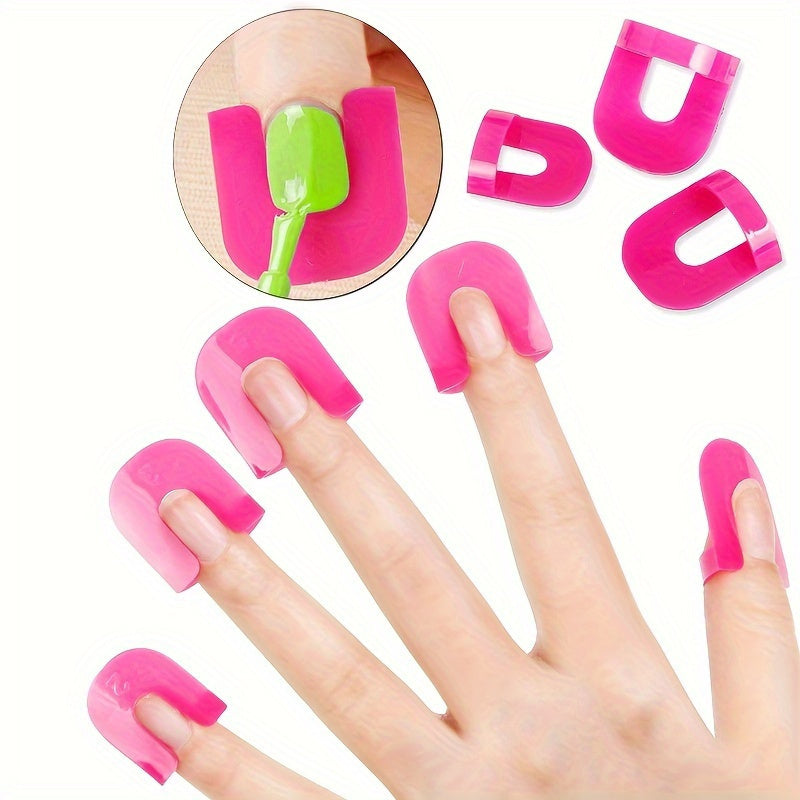 26pcs/pack Reusable Soft Plastic Nail Polish Moulds Anti-fouling Nail Polish Protection Tools Beginner Nail Art Tools