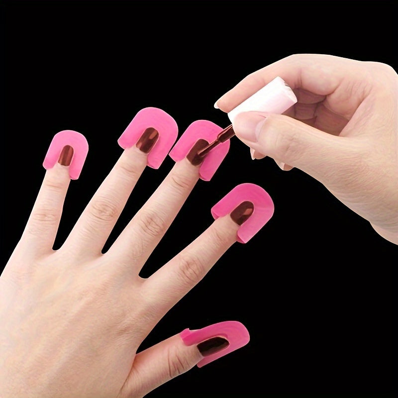 26pcs/pack Reusable Soft Plastic Nail Polish Moulds Anti-fouling Nail Polish Protection Tools Beginner Nail Art Tools