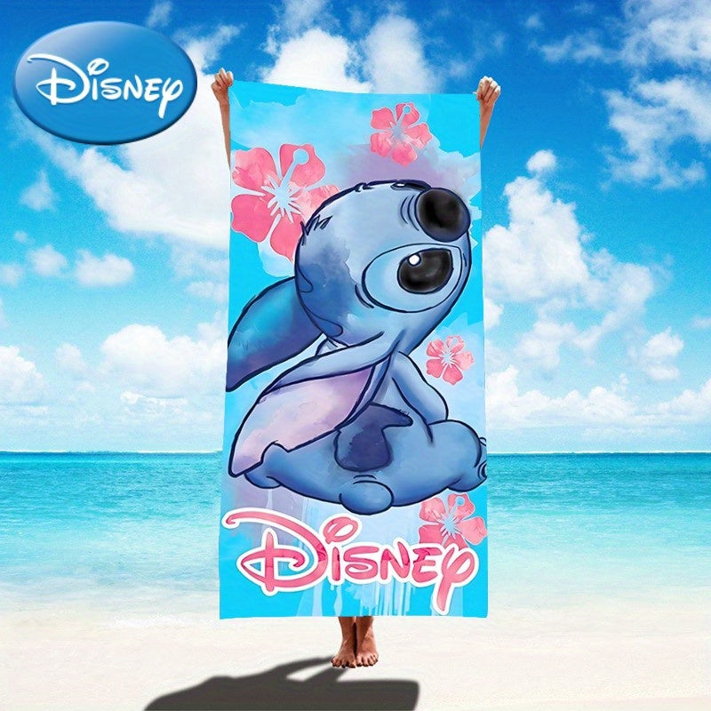 Disney Beach Towels, Fashionable Cartoon Digital Print, Quick-Dry Absorbent Towel For Beach, Pool, Swimming - Featuring Mickey Mouse, Stitch, Ariel Designs