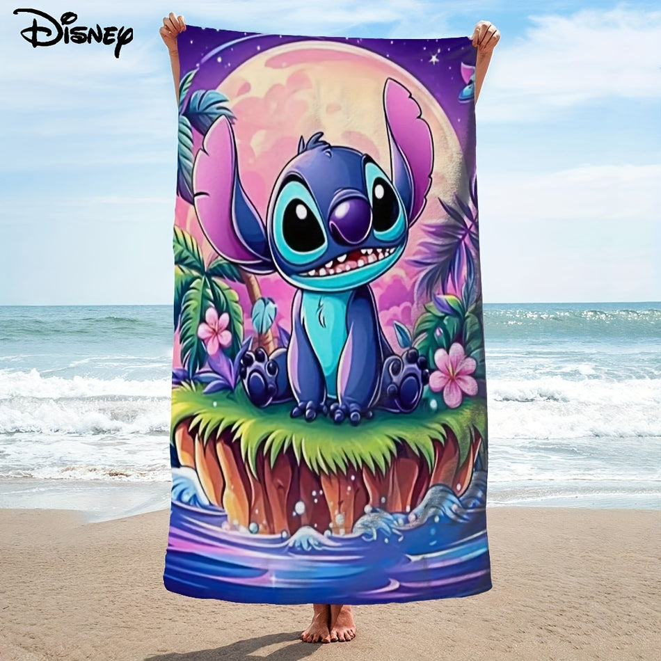 Disney Stitch Beach Towel, Absorbent & Quick-drying Bath Towel 1pc, Lightweight & Super Soft Beach Blanket, For Beach Bathroom Outdoor Camping Fitness Travel, Ideal Beach Essentials