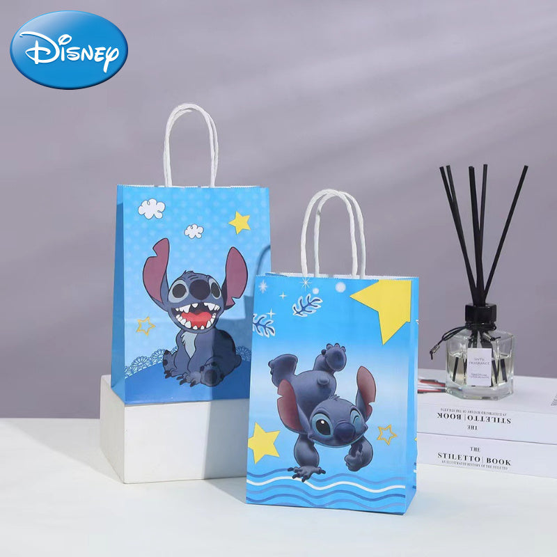 🔵 Disney 12pcs Stitch Cartoon Design Casual Kraft Paper Gift Bags - Cyprus