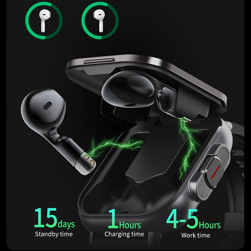 Earbuds & Fitness Tracker ile 2'si 1 arada Kablosuz Akıllı Sıkış-Hızlı Şarj, 15 Günlük Bekleme, 4-5 Saat Oyun Süresi-Kıbrıs