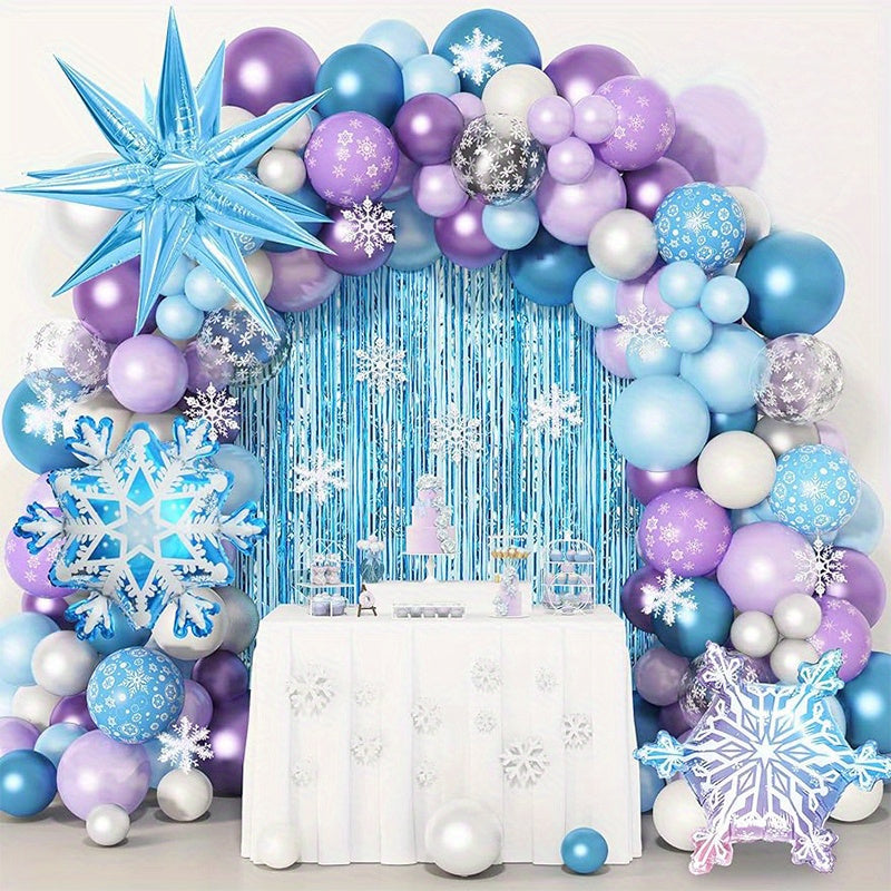 🔵 Frozen Theme Party Set Decoration with Snowflake Design - Cyprus