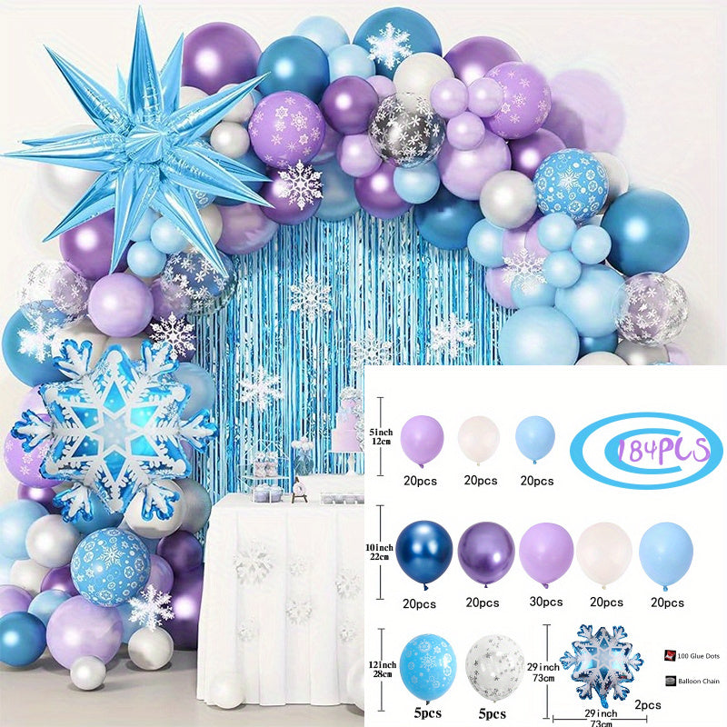🔵 Frozen Theme Party Set Decoration with Snowflake Design - Cyprus