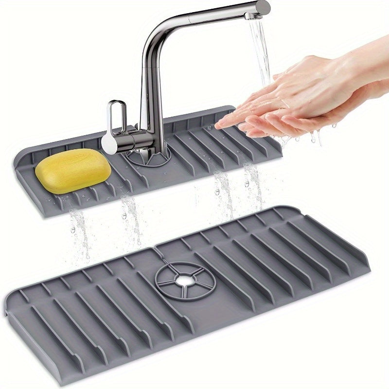 Tilted Silicone Sink Drip Tray for Kitchen and Bathroom Protection