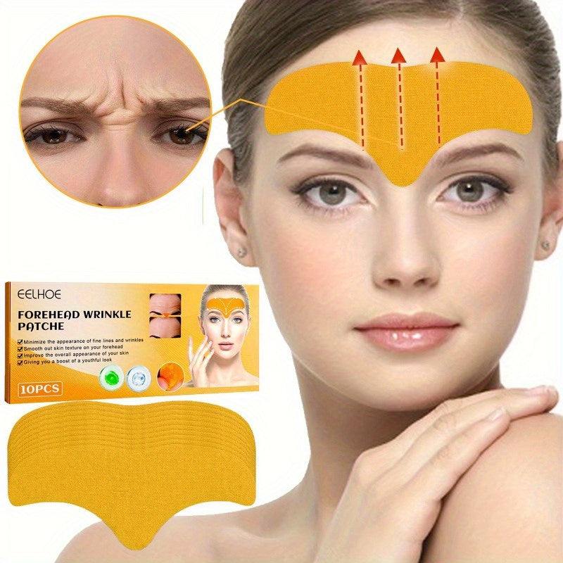 10-Pack Anti-Wrinkle Forehead Patches - Smooths & Softens, Lifts & Tightens Skin, Fragrance-Free Material