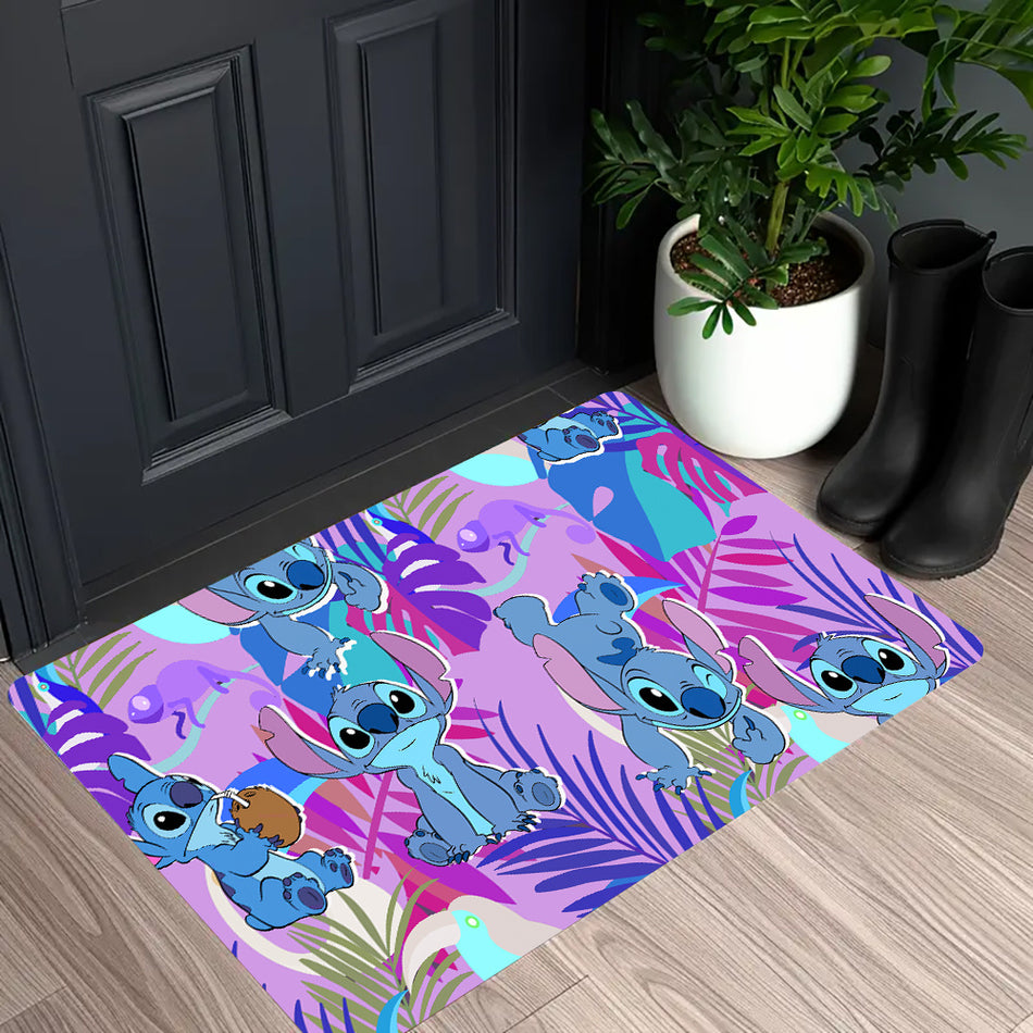 Stitch & Yaprak Banyo Mat - Büyülü Konfor - Kıbrıs