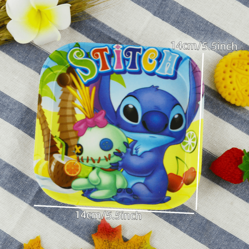 Stitch Salata kase seti - Sevimli Meyve Tatlı Tabağı Bardak Kaşık Mutfak Karikatür Snack Tepsi Hediyesi - Kıbrıs