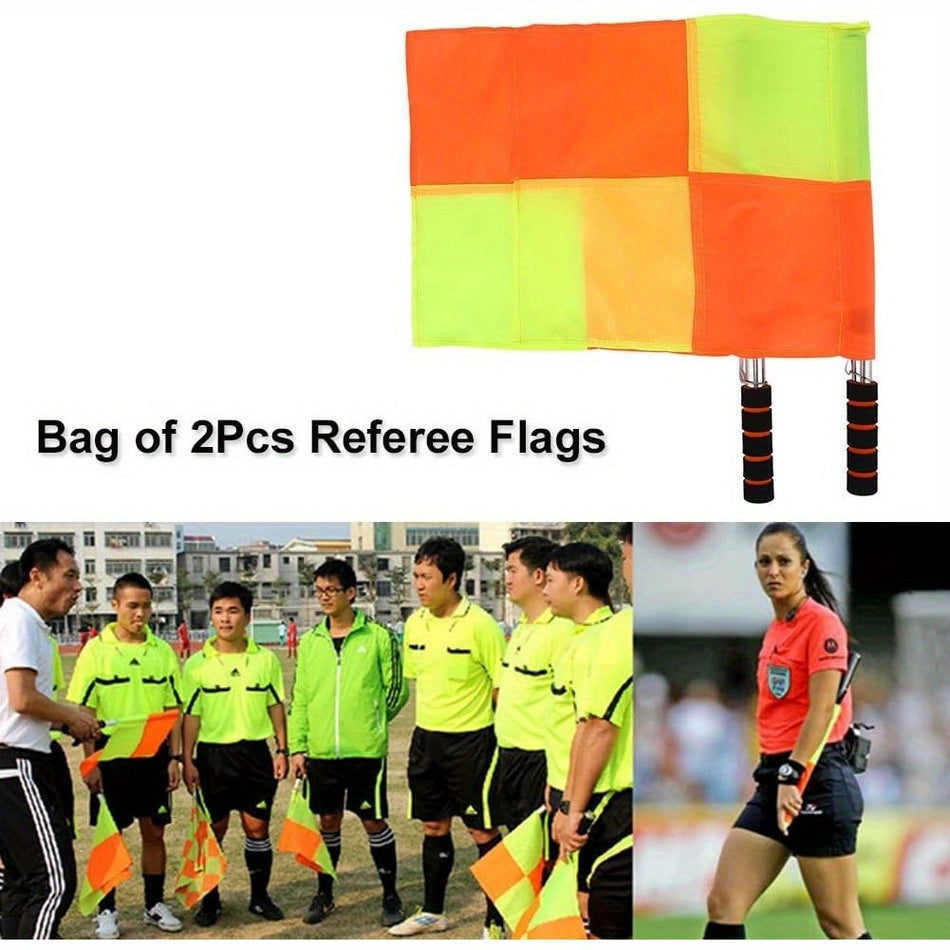 High-Visibility Red & Yellow Soccer Linesman Flags with Comfort Grip - Cyprus