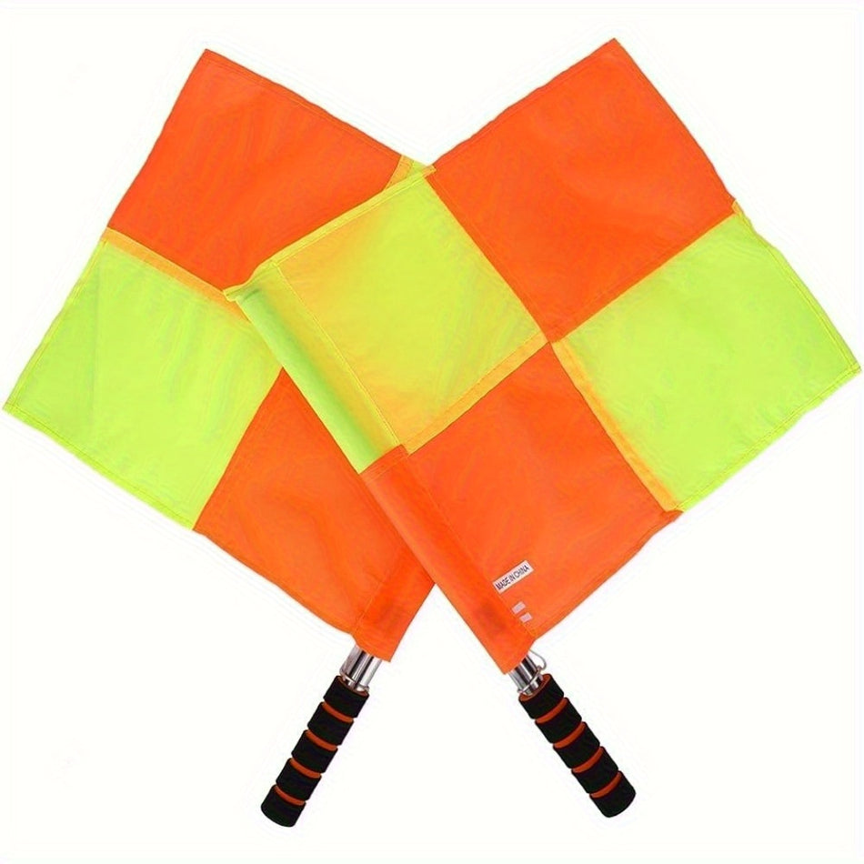 High-Visibility Red & Yellow Soccer Linesman Flags with Comfort Grip - Cyprus