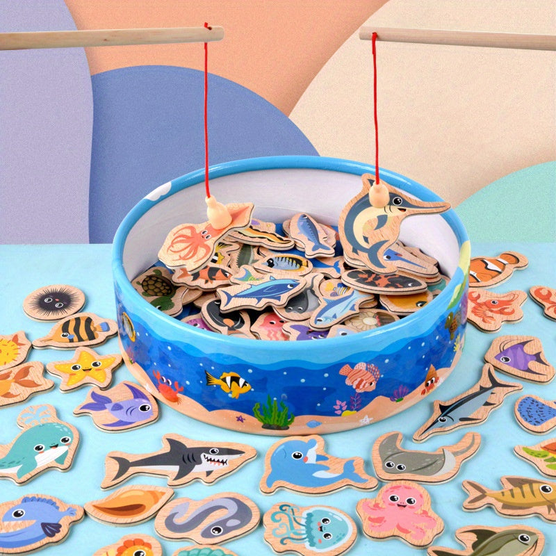 Ocean Fishing Magnetic Puzzle für Kinder 0-3 Jahre - Eltern -Kind Interaktives Spielzeug mit süßem Design - Zypern