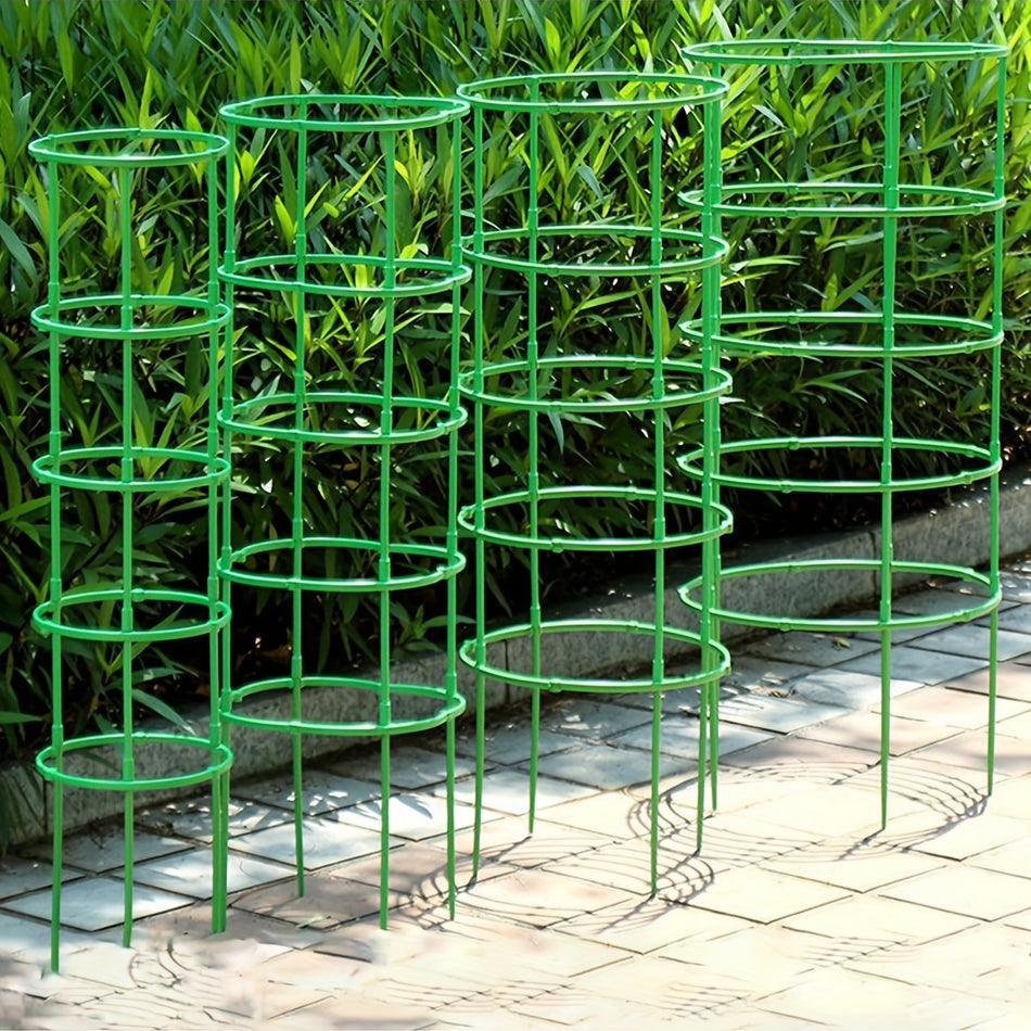 18pcs Stackable Plant Support Rings - Versatile 3-Layer Stand for Flowers & Potted Plants