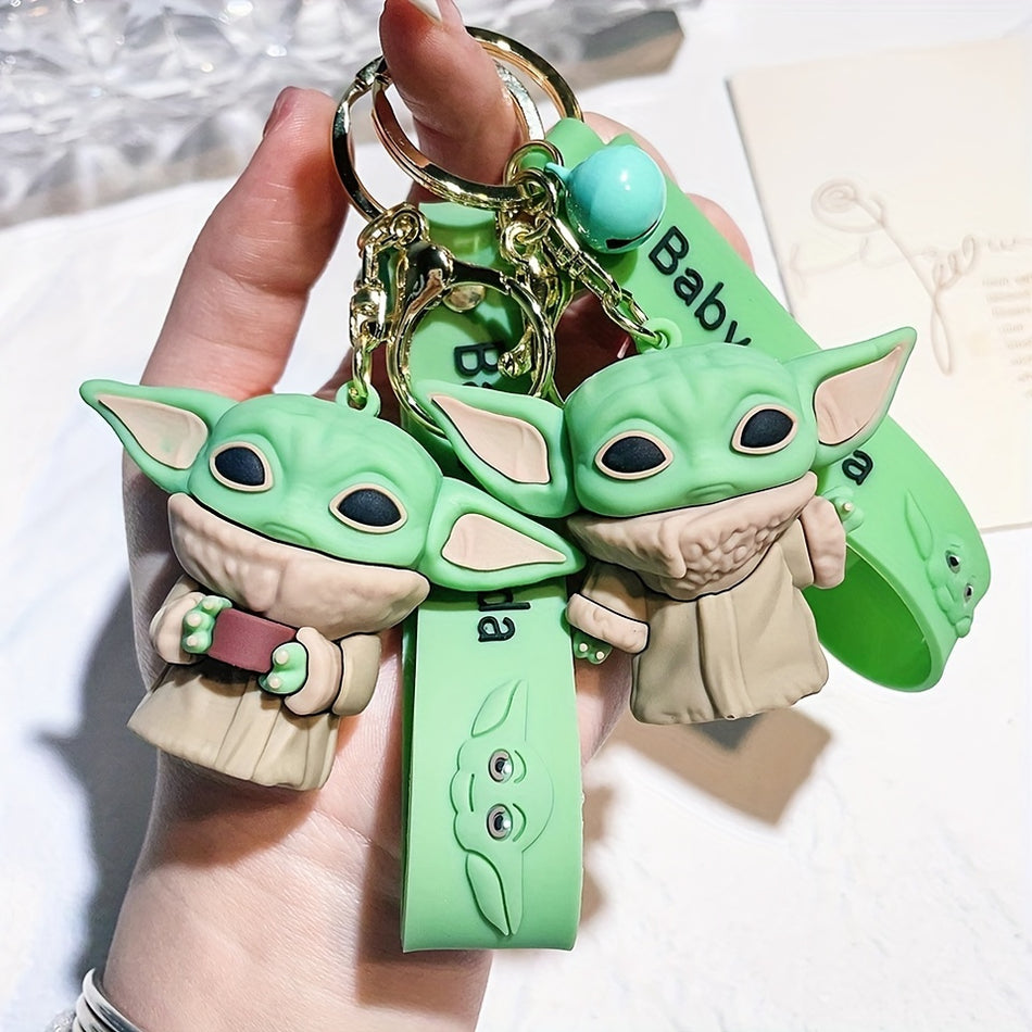 "Cute Baby Yoda Silicone Keychain - Ideal Gift for Fans 🪐"
