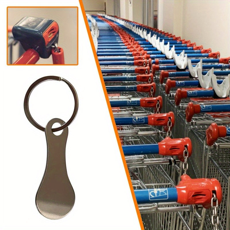 Stainless Steel Shopping Cart Token Keychain - Convenient Access for Supermarkets & Restaurants - Cyprus