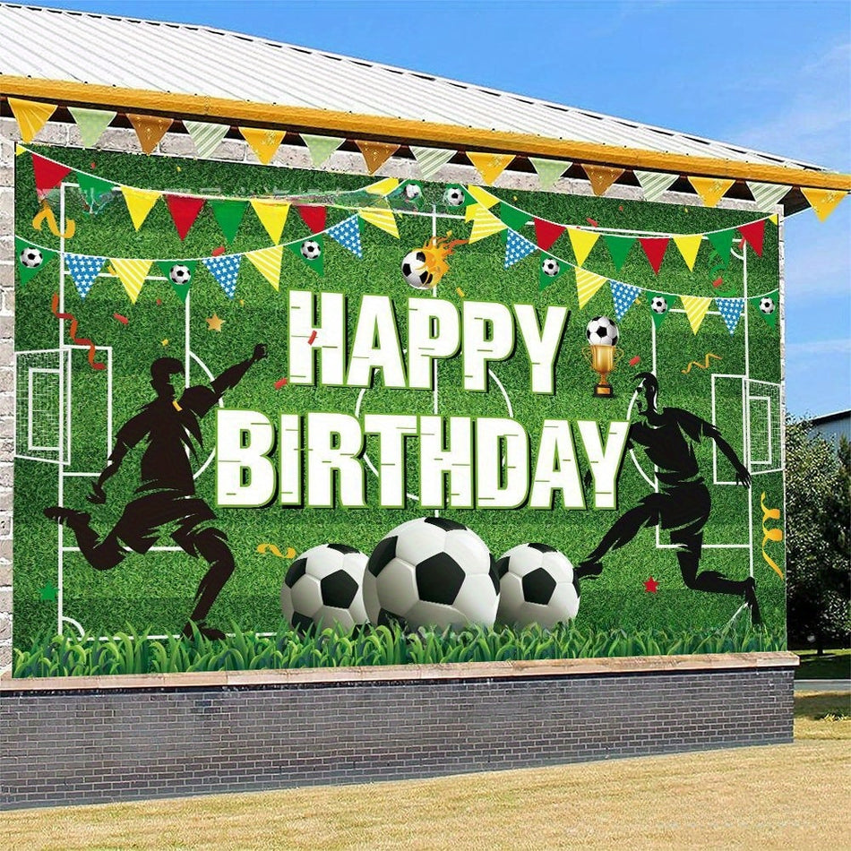 "Soccer Celebration" Boy's Birthday Party Banner - Classic Style, Indoor/Outdoor Decorative Backdrop - Cyprus