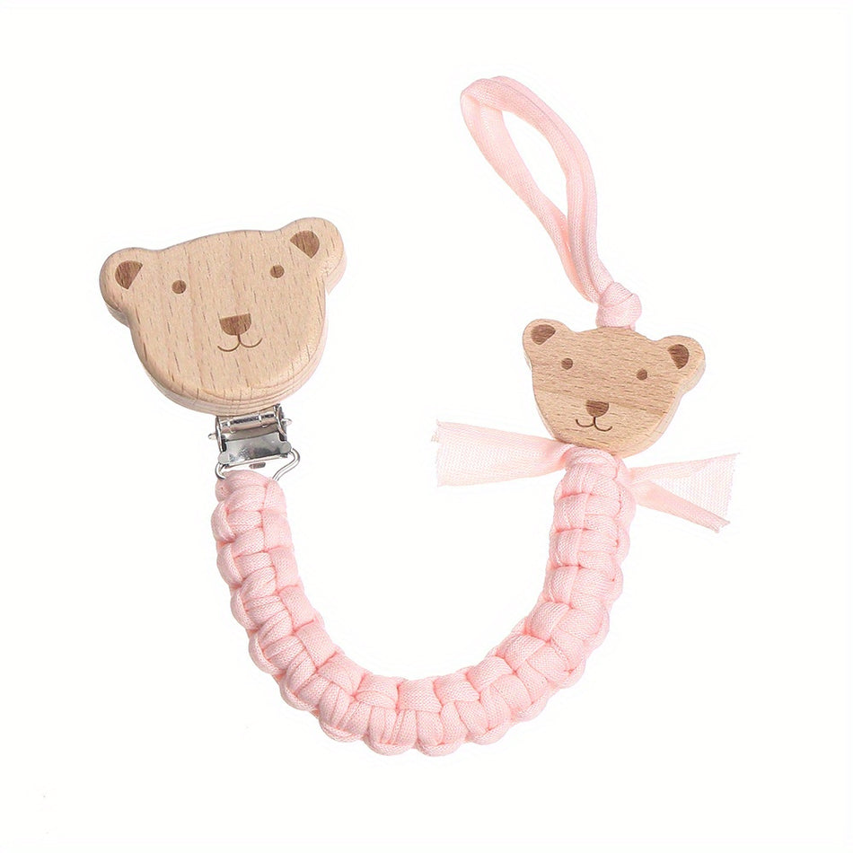 Cute Bear Knitted Pacifier Chain 🐻