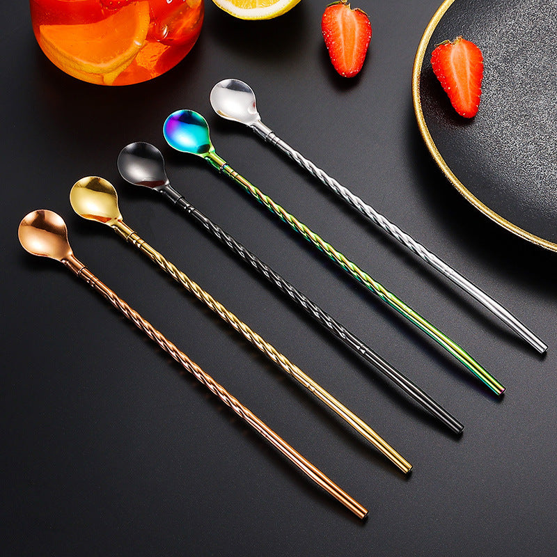 Creative Stainless Steel Spoon Straw Set for Dessert and Beverage - Cyprus