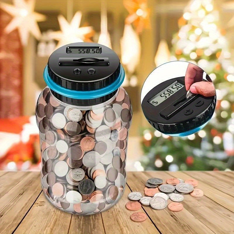 LCD Coin Counting Jar - Perfect Money Saving Bank για γενέθλια και διακοπές, συμπεριλαμβάνεται η μπαταρία - Κύπρος