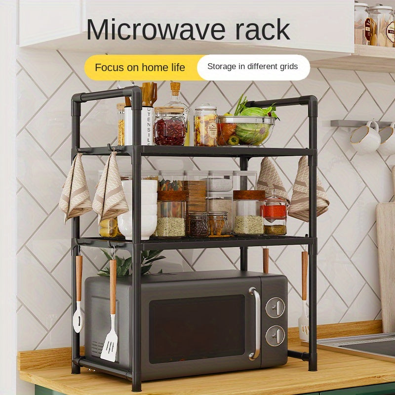 2-Tier Stainless Steel Microwave Oven Rack & Kitchen Organizer