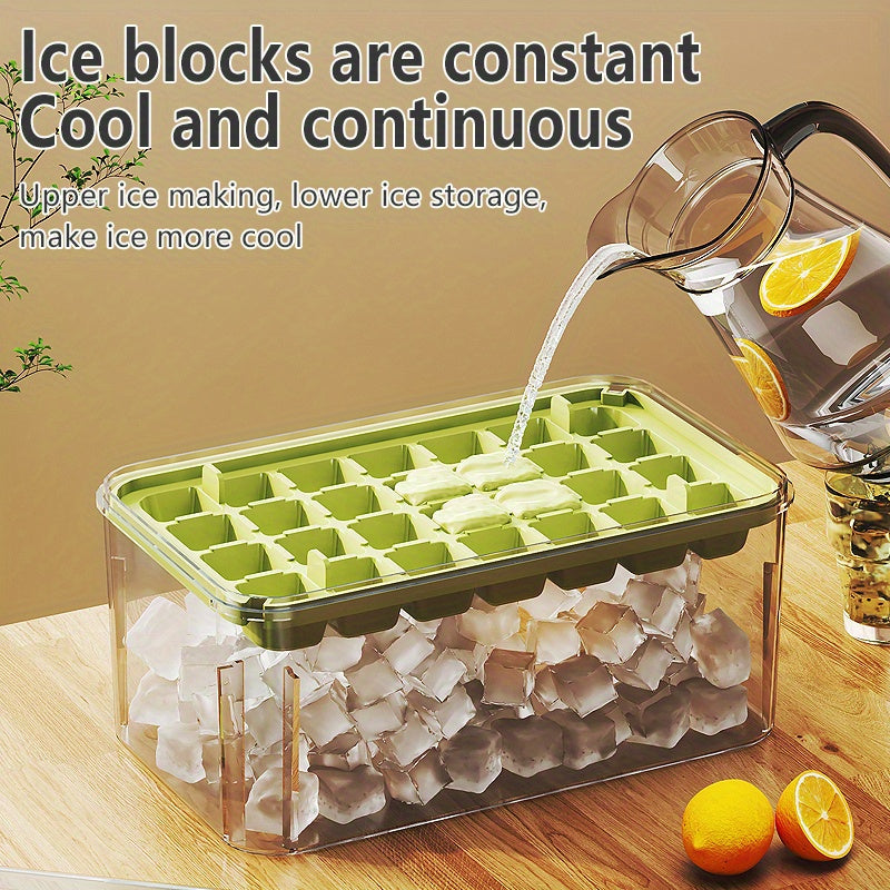 Easy-Release Ice Cube Tray with Lid & Storage - Perfect for Freezing Drinks - Cyprus