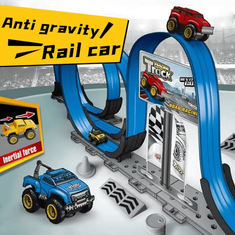 Μαγνητική αγωνιστική τροχιά Track Car Toy Inertia Pull Back Back Stunt Car DIY Συναρμολόγηση 33.46inch Boy Girl Gird - Κύπρος